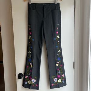 Moschino Gray Trousers with Floral Appliqué - size 6/8